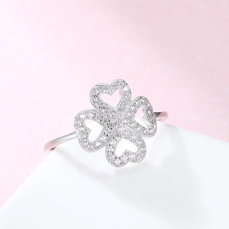 paparazzi jewelry 925 Sterling Silver Lucky Four-leaf Clover Love Shiny CZ Zirconia Fine Jewelry for Women Lady Wedding Gifts 2021 New Trendy Gift jewellery shop near me