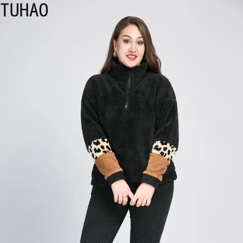 

TUHAO Autumn and Winter Women Plus Size 8xl 7xl 6xl Velvet Thick Pullover Sweater Large Size Loose WOMAN Hoodies Sweatshirt WM11