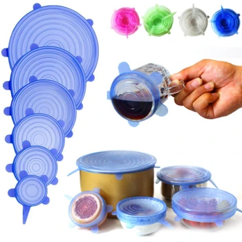 

12pcs/Set Silicone Cover Stretch Lids Universal Bowl Pot Lid Cookware Pan Cooking Food Fresh Microwave Cover tapas de silicona