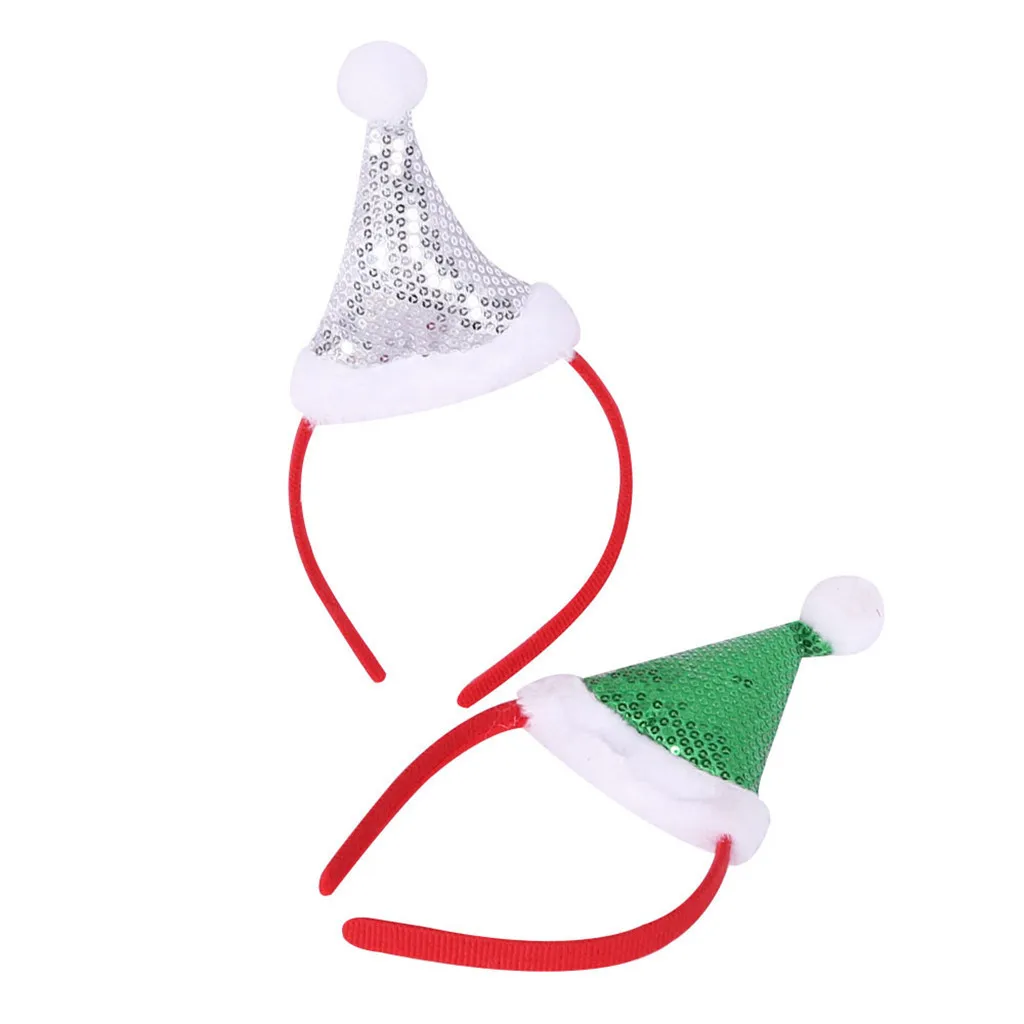 Рождественская тиара лента для волос рождественские Вечерние наряды для выступлений блестки Рождественская шляпа повязка для волос