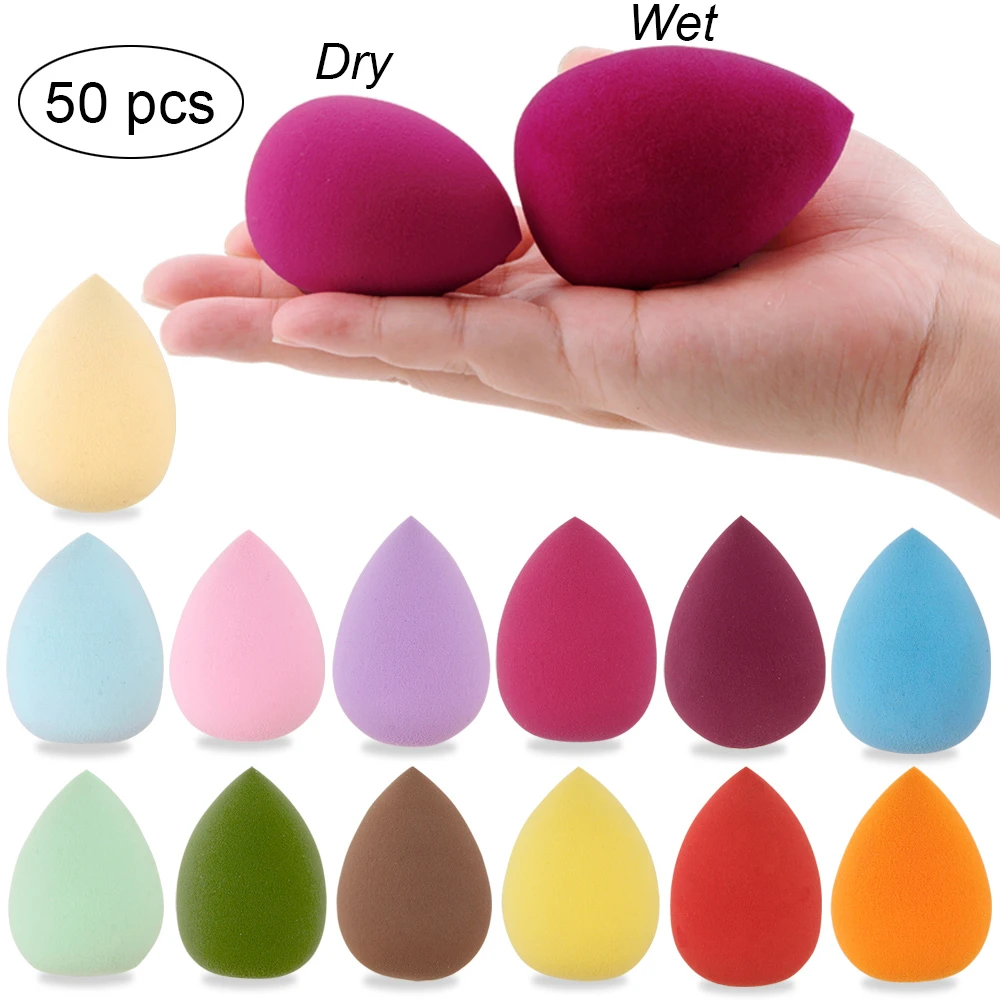 Reizende handelaar bijzonder mooi zo 10/20/50Pcs Cosmetische Bladerdeeg Vrouwen Foundation Make Up Spons  Schoonheid Gezicht Cosmetica Mengen Spons Water Drop shape Up  Rookwolken|Cosmetische trekje| - AliExpress