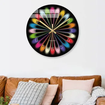 

Modern design digital wall clock living room home mute clock creative marble tempered glass wall clock fashion simple quartz clo