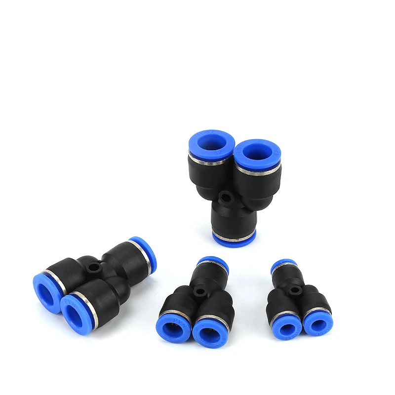 4mm-16mm Hose Tube Union Y Type One Touch Air Pneumatic Push In Quick Pipe Fitting Reducer Pipe Fitting Hose Pipe Fitting 5PCS