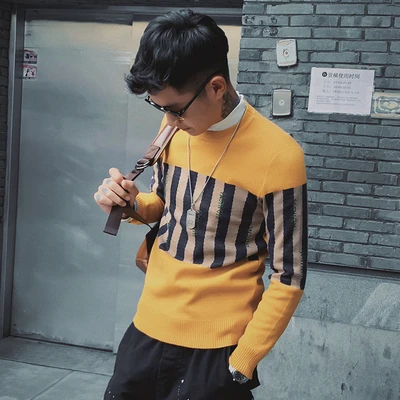 winter new Korean fashion woolen coat windbreaker personality handsome houndstooth season trend men's jacket