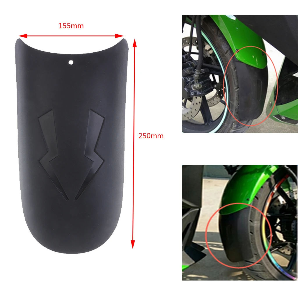 2-Set Black Moto Front Fender MudGuard Extender Rear Extension