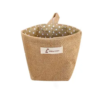 

Ins Style Lightweight Durable Hanging Design Multipurpose Flower Bag Living Room Gadget Storage Cotton Linen Organizer Pouch