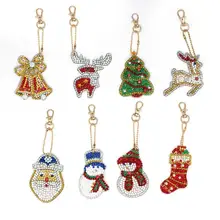 Новинка, 8 шт., Рождественский брелок серии 5D DIY, алмазная живопись, подарок, украшение, детская ручная работа