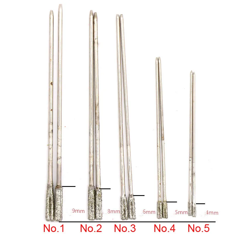 10 шт. 1,0~ 2,3 мм, с алмазным покрытием сверло Твердые биты иглы для ювелирных изделий керамический нефритовый Агат янтарный камень керамические электроинструменты