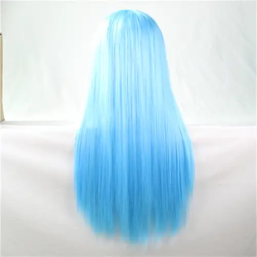 Synthetic Hair Wigs For Women Cosplay Wig 80 cm Straight Long Light Purple Wig With Bangs Pink Red Blue Blonde Brown Black Green - Image 23