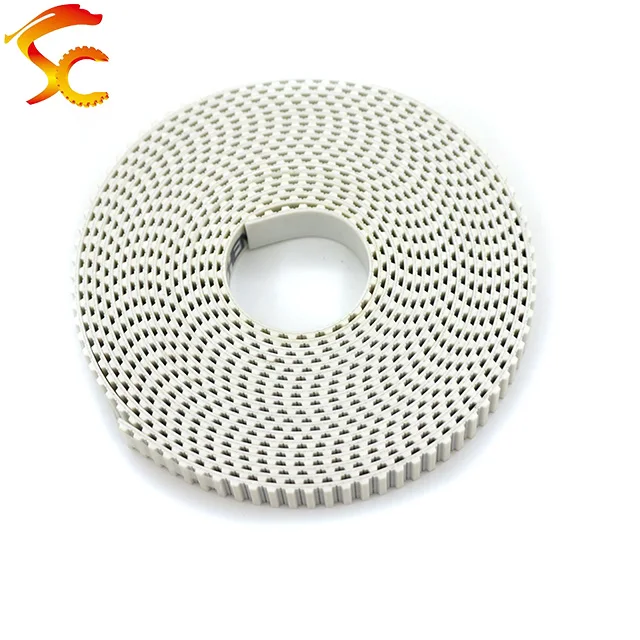 

High Quality 5meters T5 10MM PU open belt T5 timing belt width 10mm white Polyurethane with steel core Free shipping