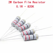 

20PCS 2W 5% Carbon Film Resistor 0.1 0.5 1 4.7 10 47 470 560 750 120K 200K 1K 68K 1M ohm Resistance Carbon Film 0.1R - 820K ohm