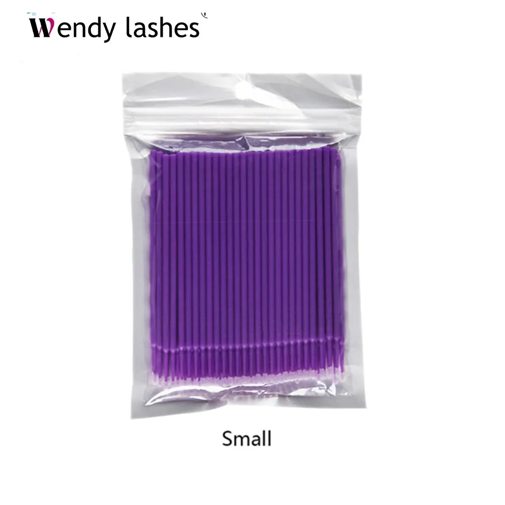100 pcs Micro Disposable Eyelash Extension Clean Brush Individual Mascara Brush Eyelash Glue Cleaning Stick Makeup Tools