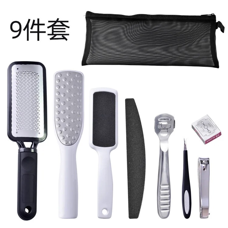 

Manicure Pedicure Set Nail Clippers Dead Skin Foot Scrubber Foot File Foot Grinder Pedicure Manicure Business Gift Mesh Bag Set