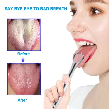 

Tongue Scraper Cleaner Reusable Professional Eliminate Bad Breath Reduce Bad Breath Tongue Scraper for Adults Kids Dentise Tools