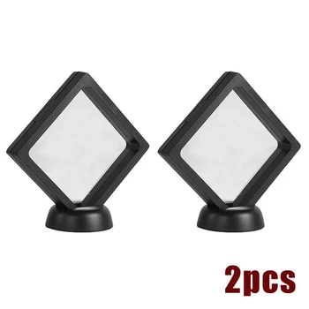 

Floating Coin Display Ring Earrings Suspended Floating Holder Gems Storage Transparent Jewelry Display Box Jewelery Stand Cases