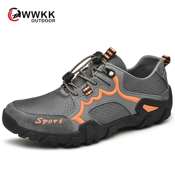 

WWKK Men Non-Slip Hiking Shoes Quick Dry Breathable Upstream Flat Water Shoes Outdoor Sport Climbing Sneakers Beach Wading Shoes
