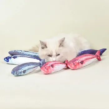 

Pet Soft Plush 3D Fish Shape Cat Toy Interactive Gifts Catnip Toys Stuffed Pillow Doll Simulation Fish Toy For Cat