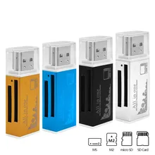 Multi Tudo em um 1 Micro Adaptador USB 2.0 Memory Card Reader para Micro SD SDHC TF MMC MS M2 PRO leitor de Cartão DUO Hot-venda 2017
