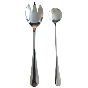 

2pcs Kitchen Utensils Tableware Flatware Cutlery Dinnerware Restaurant Stainless Steel Salad Servers Fork And Spoon