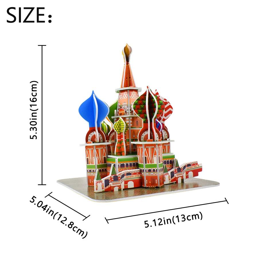 Соборная 3D головоломка Святого Василия сборная Сборная модель игрушки для детей игра мировая архитектура Развивающий пазл игрушка детский подарок