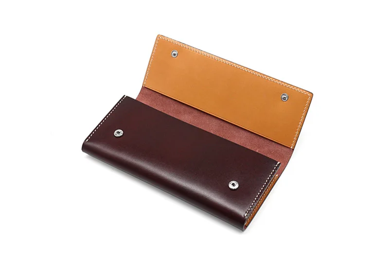 AETOO длинный кожаный кошелек, Женская винтажная сумка для карт с деревом, сумка для мобильного телефона, мужская сумка с пряжкой