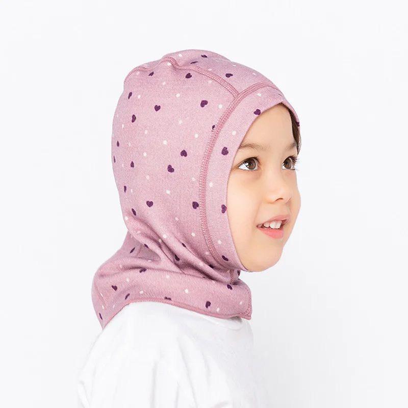Merino wool kids thermal face masked baby head hat windproof cap for 1-12 years old | Детская одежда и обувь