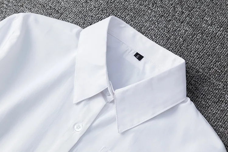 Japanese School Uniform White Cotton Japanese Student Girls School Jk Uniform Top Large-Size XS-5XL Middle High School Uniforms Long Sleeve White Shirt
