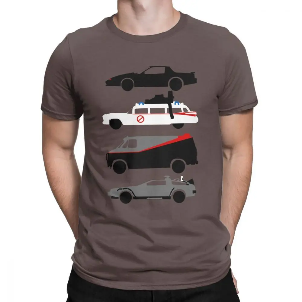 Brown One yona Knight Rider Kitt Ghostbustears, мужские футболки, повседневные футболки с коротким рукавом и круглым вырезом, хлопковые топы 6XL - Цвет: Brown