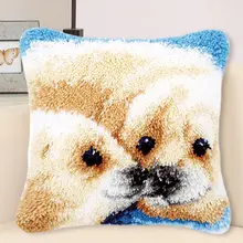  DIY Hand Knitted Embroidered Cushion Cover Unfinished Pillow Embroidery kits Material Latch Hook Birds Tiger garen om te haken 