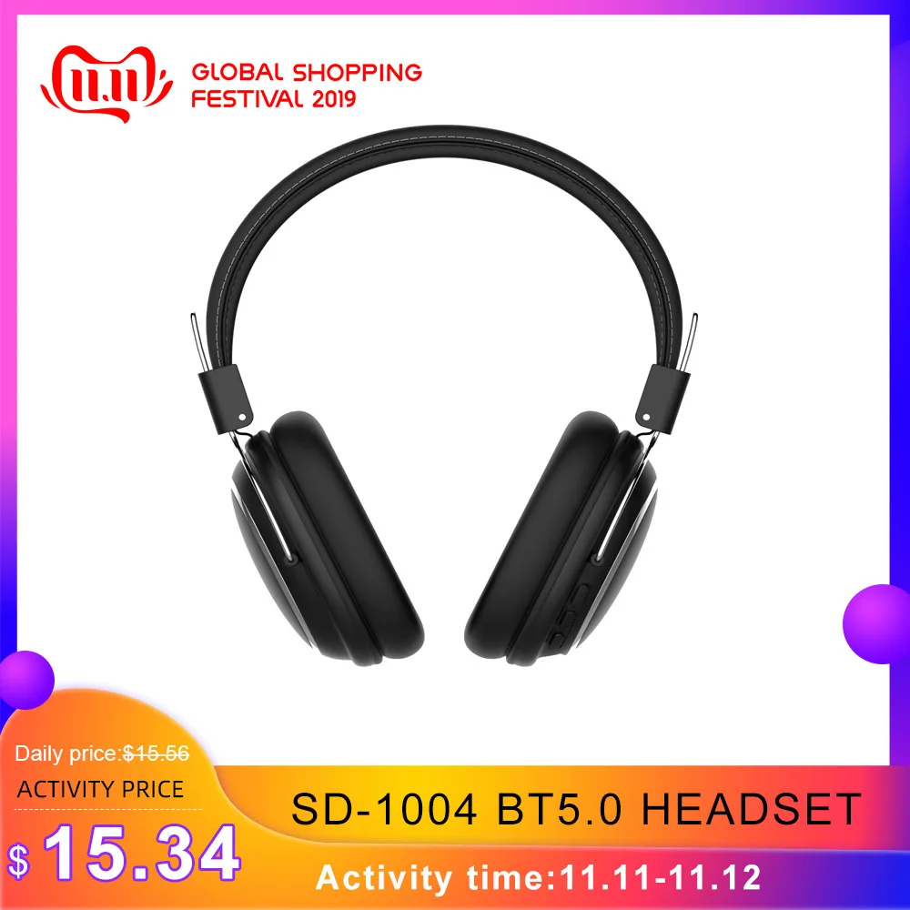 

SD-1004 Bluetooth 5.0 Wireless Headphones Bluetooth w/ Microphone Volume Control Music Earphones Gaming Headset Sports Headsets