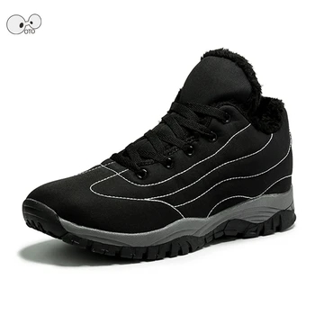 

Outdoor High Ankle Men Women Platform Fleece Jogging Sneakers Winter Warm Thick Fur Snow Boots Non-slip Rubble Sole Skiing Shoes