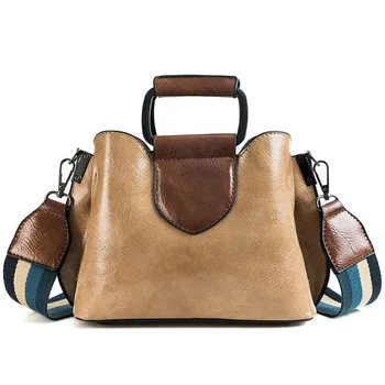 

Glossy pu Leather luxury handbags women bags designer Panelled handbag Iron hand Double shoulder strap new fashion crossbody bag