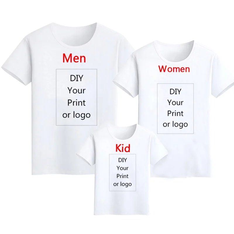 Customized Print T Shirt Art DIY Photo Logo Brand Lover Women's Girl's Top Tees T-shirt Men's Boy's Baby's |