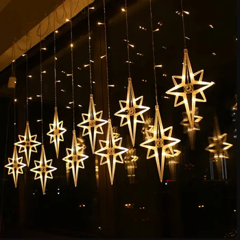 2021 Nieuwe Jaar Polaris Elanden Ster Lamp Led String Lights Kerst Decor Voor Thuis Kamer Gordijnen Led Light Fairy Guirlande diy Navidad
