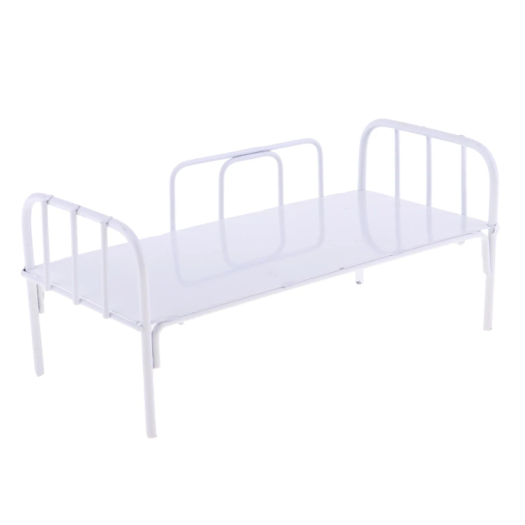 High Quality Single Metal Dormitory Bed For 1/6 Scale Dollhouse Accessory