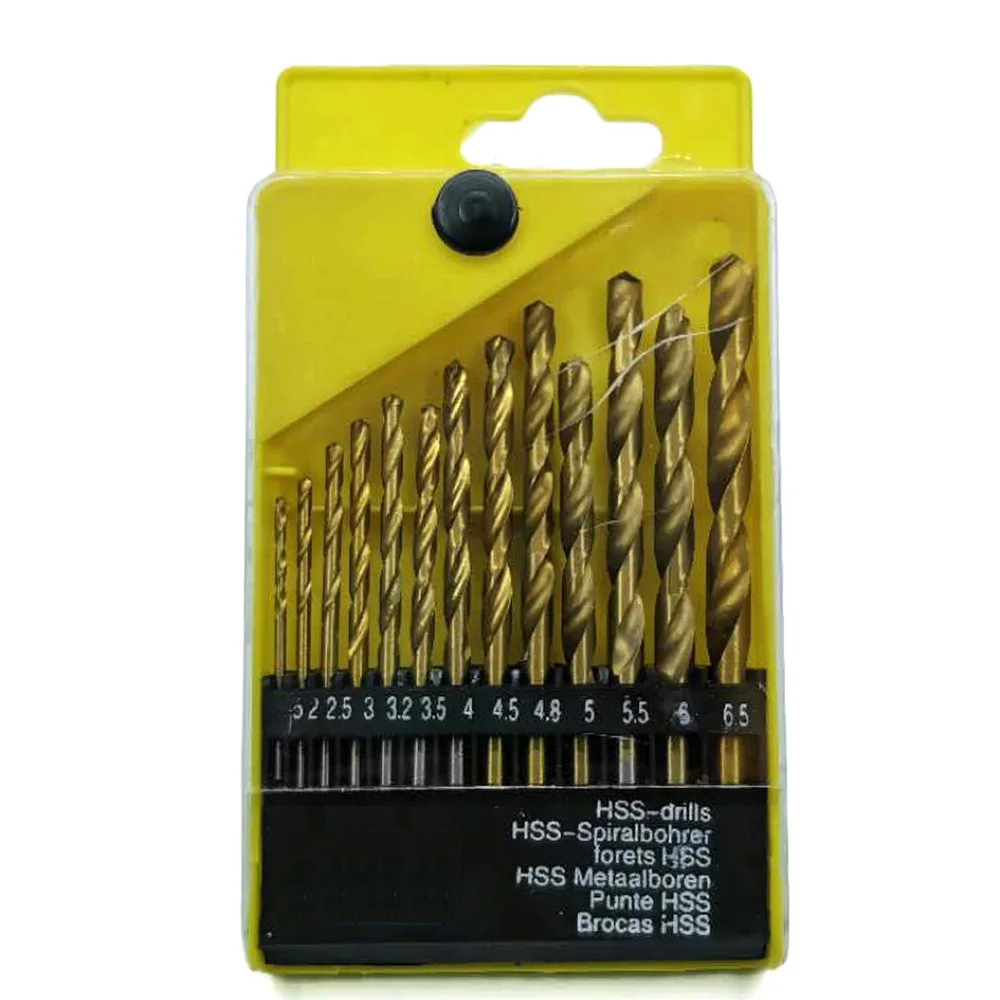 

13pcs/Lot HSS Round Handle 1.5-6.5 MM Twist Drill Electric Screwdriver Bit 1.5 - 6.5 Drill Tool Set Metal Reamer Tools