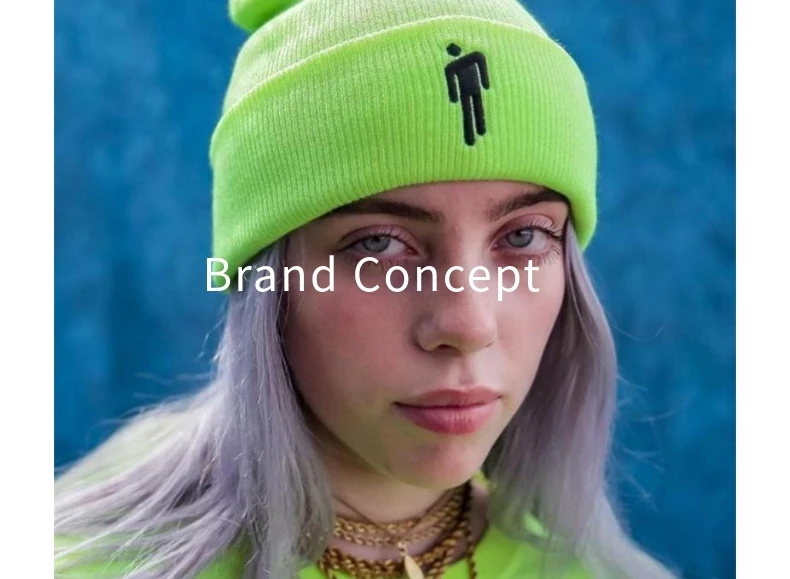 Billie Eilish Beanie цвета вязаная зимняя шапка однотонный хип-хоп трикотажный свитер шляпа костюм капитана аксессуар подарки теплая зима