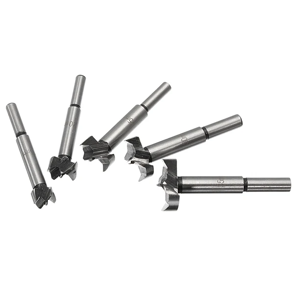 Drillpro 5Pcs 15-35mm Forstner Drill Bits Set Hinge Hole Cutters Wood Working Hole Saw Cutters