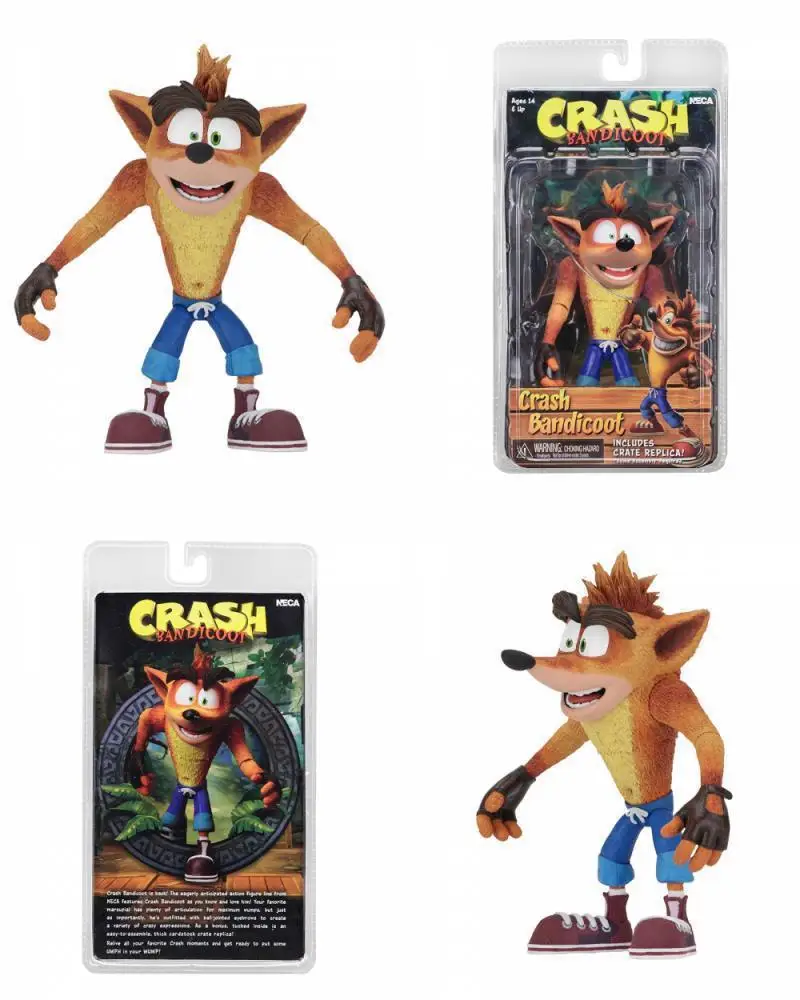 Neca аварии bandicoo рукава Crazy Трилогия аварии бандикут большой кнопкой мыши 6-дюймового мобильного модель