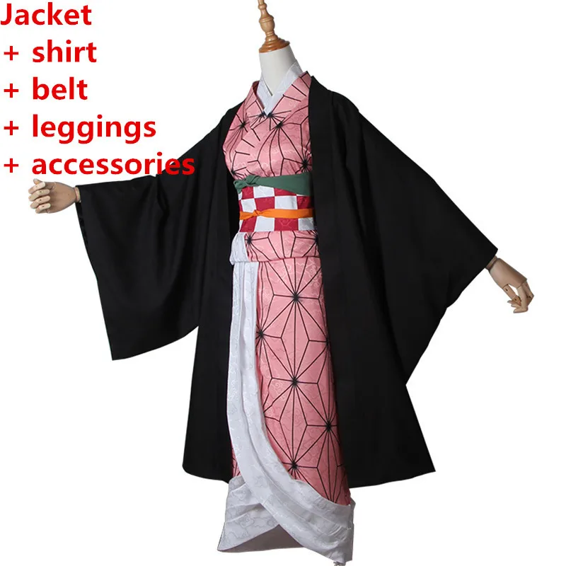 costume Кимоно Tomioka Giyuu, костюм для косплея, истребитель демона: Kimetsu no Yaiba Kamado Tanjirou Kamado Nezuko, кимоно, рубашка, штаны, Униформа, парик - Цвет: costume