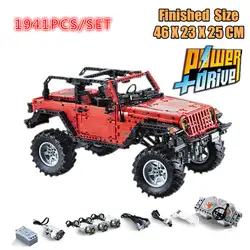Новый MOC Jeep Wrangler Adventurer светодиодный RC двигатель мощность функция fit technic строительный блок кирпичи автомобилей детские игрушки Gft