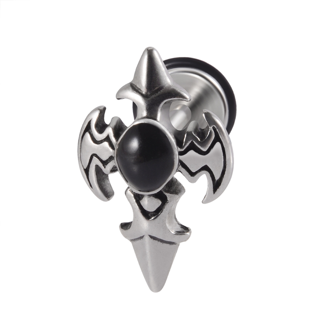 Stainless Steel Punk Ear Studs Tragus Cartilage Piercing Lobe Earring Zircon Man Women Stud Helix Cartilage Piercing Jewelry