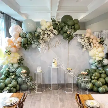 

Retro Olive Green Balloon Garland Arch Kit DIY Globals Balloon Birthday Party Wedding Decorations Baby Shower Kids Decoration