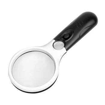 

NICEYARD 3X 45X Illuminated Magnifier Handheld with 2 LED Aid Reading for Seniors Jeweler Magnifying Glass Hand Tool Set