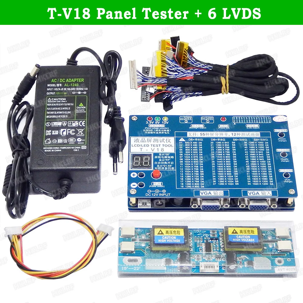 Ноутбук ТВ/lcd/светодиодный тестовый инструмент Панель Тест er T-V18 поддержка 7-84 дюймов LVDS экран+ 14 шт. экран Линия поддержка s 55 экран s T-V18