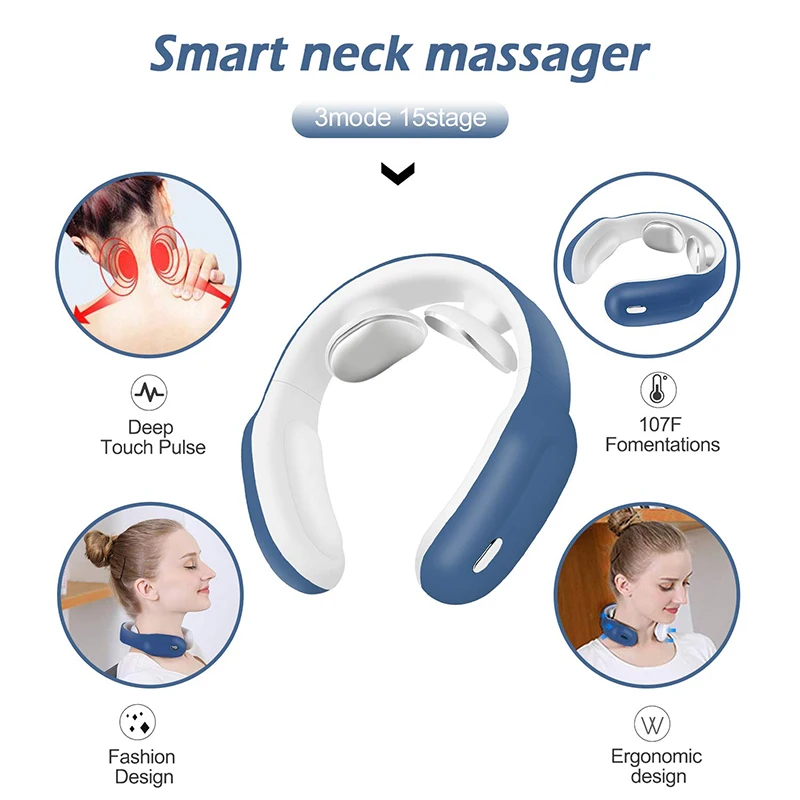 Remote Smart Neck and Shoulder Massager Electric Pain Relief Tool Health Care Relaxation Cervical Vertebra Physiotherapy