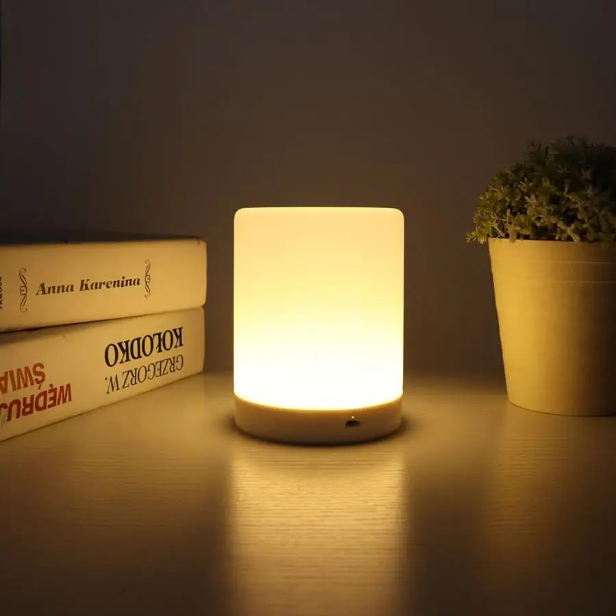 

Smart PIR Motion Sensor Small LED Night Light Touch Lamp Color Changing for Bedroom Living Room Table USB Charging Light Night