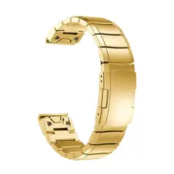 Premium Stainless Steel Quick - Fit Metal Strap, 26/22/20mm - Vivoactive 3 20mm (Gold)