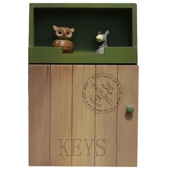 

Wood Storage Rack for Key Boxes Home Decor Organizer Storage Holder Sundries Hanging Wall Storage Case Green Wood Shelf Rack