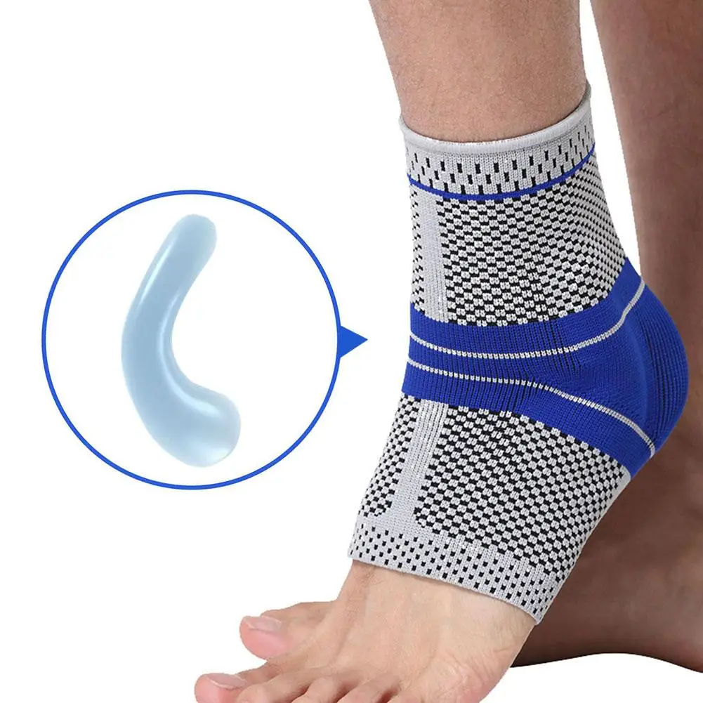 3D Elastic Silicone Ankle Support Fitness Compression Ankle Protector Basketball Football Tennis Silica Gel Pad Ankle Brace